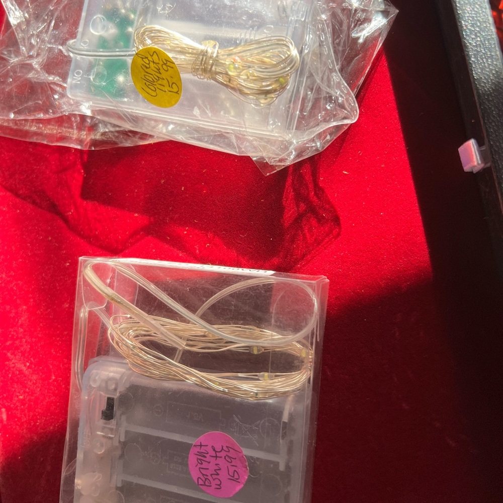 Fairy lights. Can be used for decorating plants,and flower arrangements.